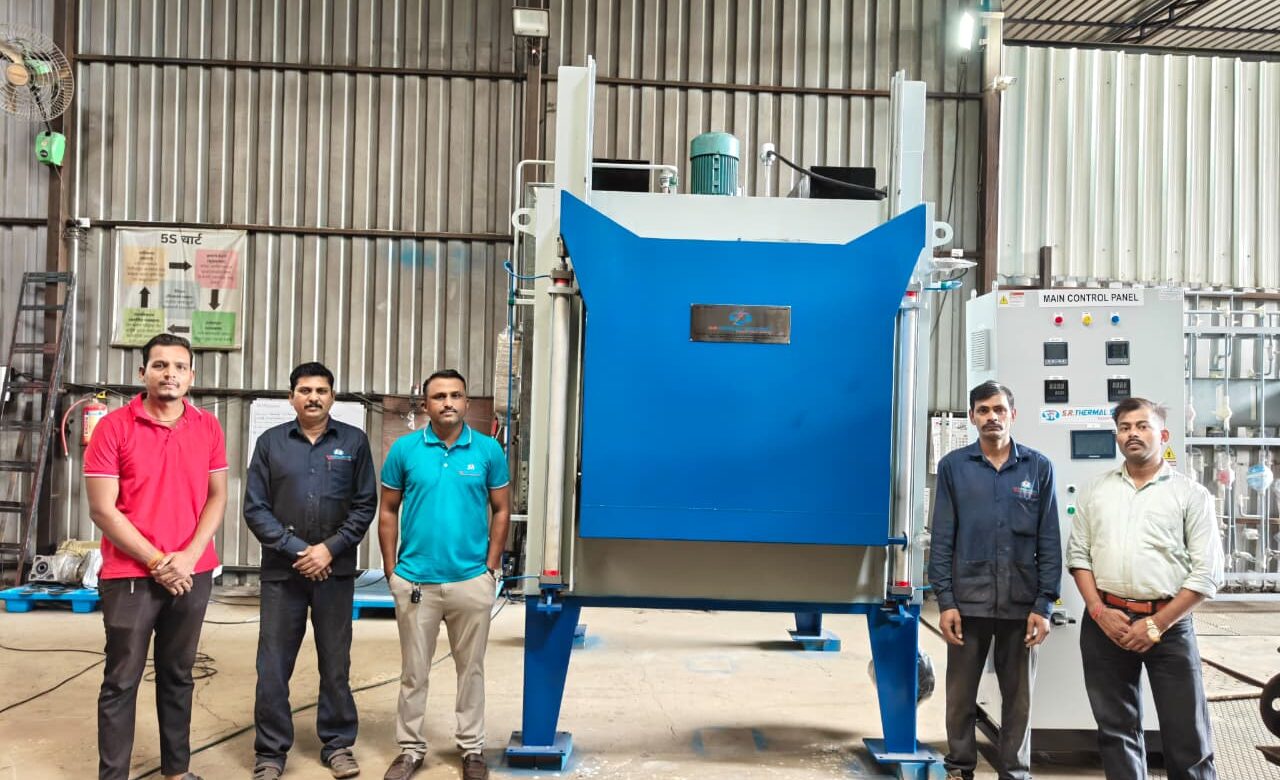 SR Thermal Solution team with a completed pit type tempering furnace in Pune