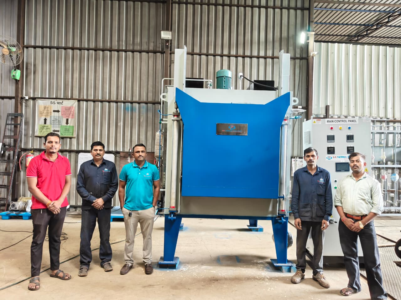 SR Thermal Solution team with a completed pit type tempering furnace in Pune